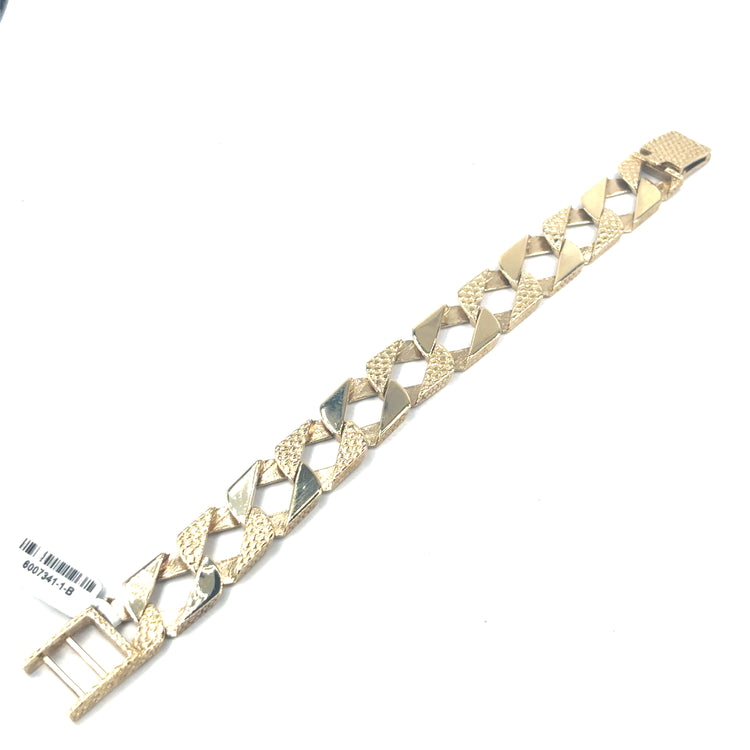 Women’s 9ct Yellow Gold Square Curb Bracelet - 23g