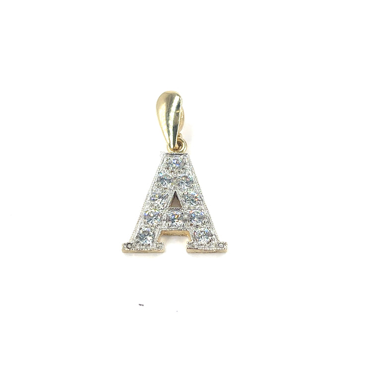 Women’s 9ct Yellow Gold CZ ‘A’ Pendant - 3G