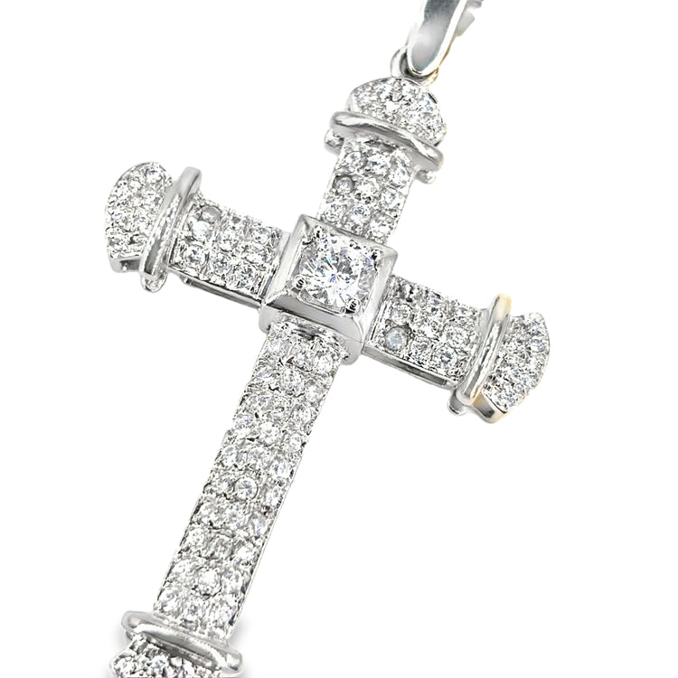 Women’s 9ct White Gold Diamond Pendant - 10g Cz