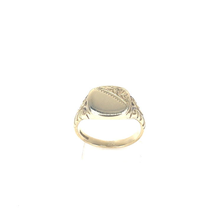 9ct Yellow Gold Signet Ring - 7.3G