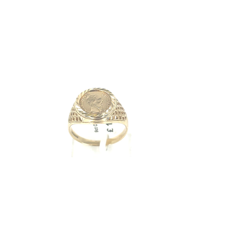 Children’s 9ct Yellow Gold Coin Ring - 2.3g