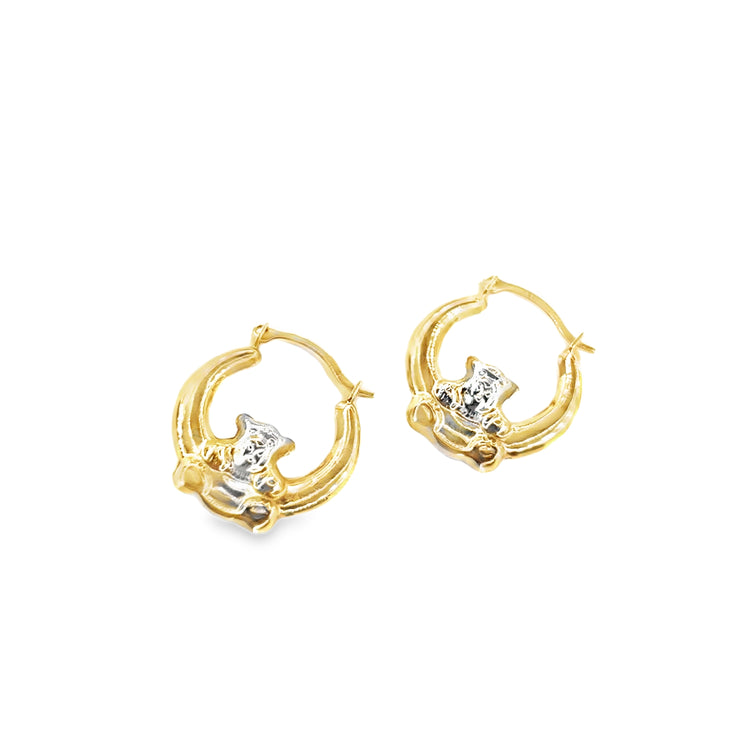 Children’s 9ct Yellow Gold Teddy Hoop Earrings - 0.5g