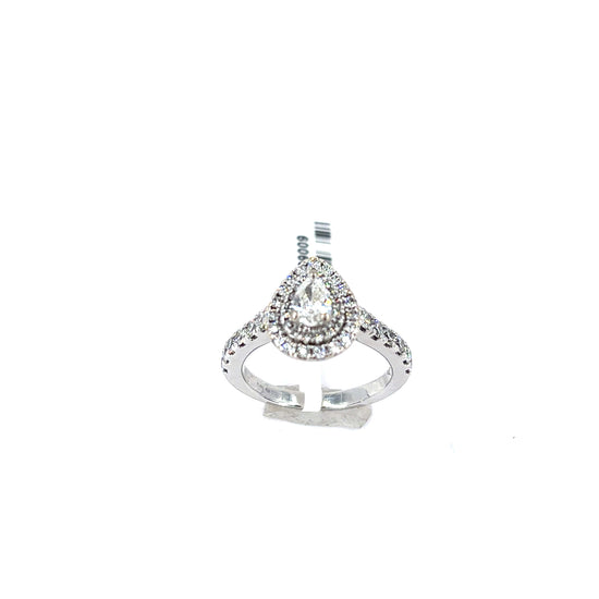 18ct Diamond Engagement Ring - 1ct Total, Pear Cut - Hyman’s Jewellers