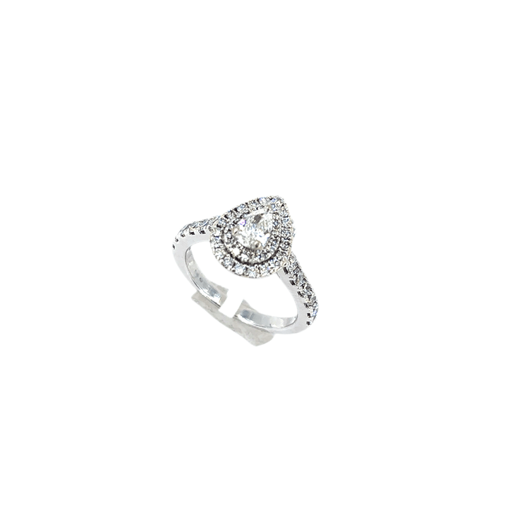 18ct Diamond Engagement Ring - 1ct Total, Pear Cut - Hyman’s Jewellers