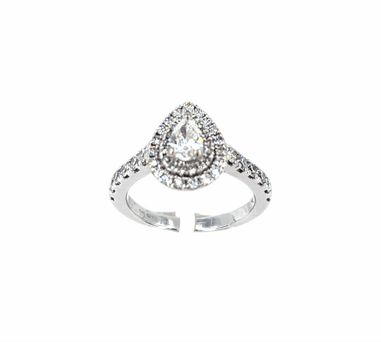 18ct Diamond Engagement Ring - 1ct Total, Pear Cut - Hyman’s Jewellers