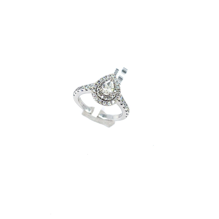 18ct Diamond Engagement Ring - 1ct Total, Pear Cut - Hyman’s Jewellers