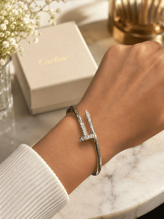 18ct White Gold Diamond Nail Bangle - Hyman’s Jewellers