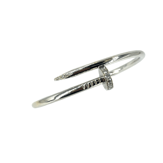 18ct White Gold Diamond Nail Bangle - Hyman’s Jewellers