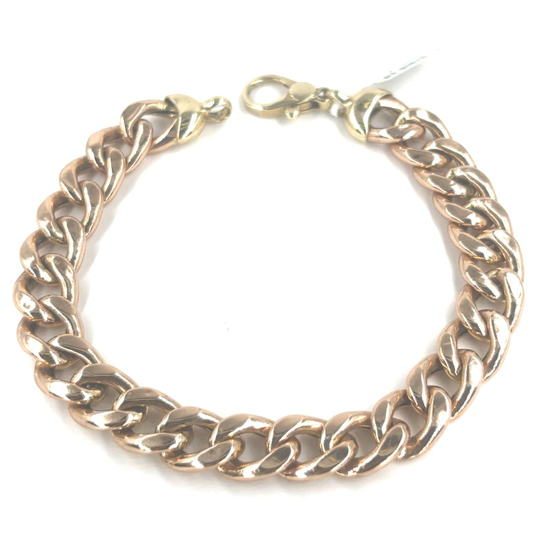 Men’s 9ct Yellow Gold Hollow Curb Bracelet - 8” 20.5g
