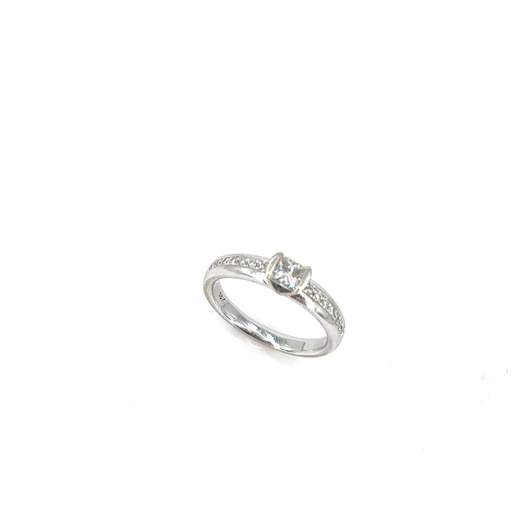 Women’s 18ct White Gold Princess Cut Diamond Engagement Ring - 0.50ct