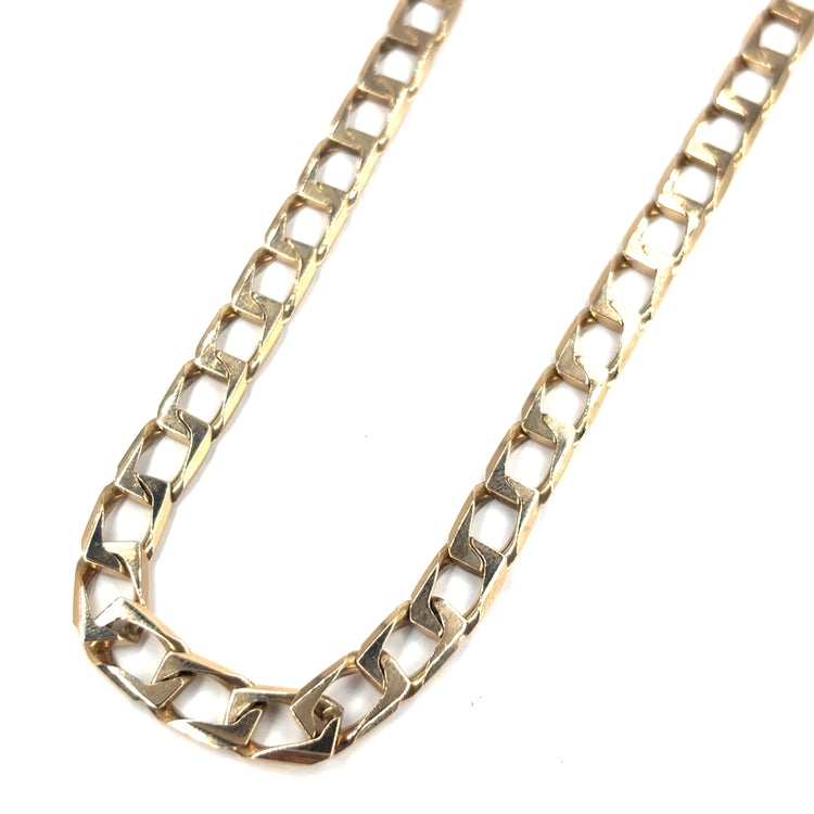 Men’s 9ct Yellow Gold Square Curb Chain - 28g