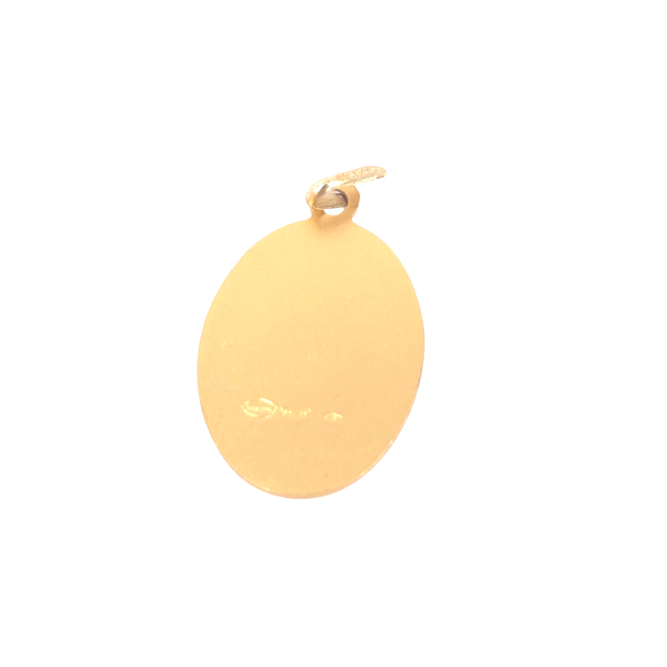 Women’s 9ct Yellow Gold Saint Christopher Yellow Gold Oval Pendant- 2.5cm 3G