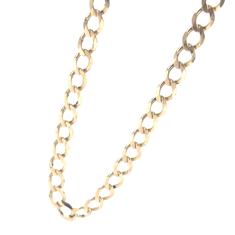 Men’s 9ct Elegant Yellow Gold Curb Chain Necklace- 14.3G 22”
