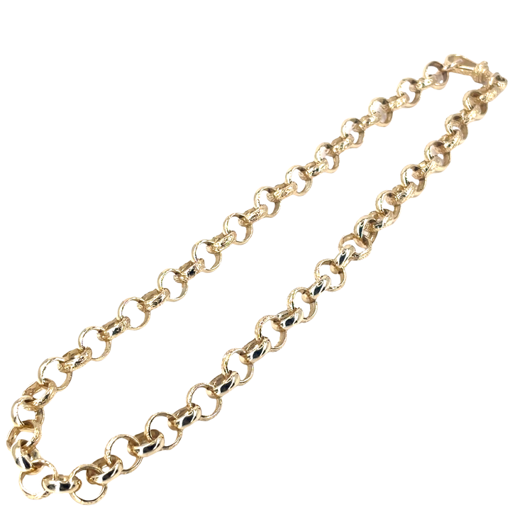 Men’s 9ct Intricate Yellow Gold Belcher Link Chain Necklace- 20” 1cm 54.7g