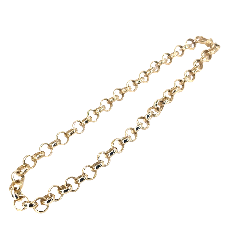 Men’s 9ct Intricate Yellow Gold Belcher Link Chain Necklace- 20” 1cm 54.7g