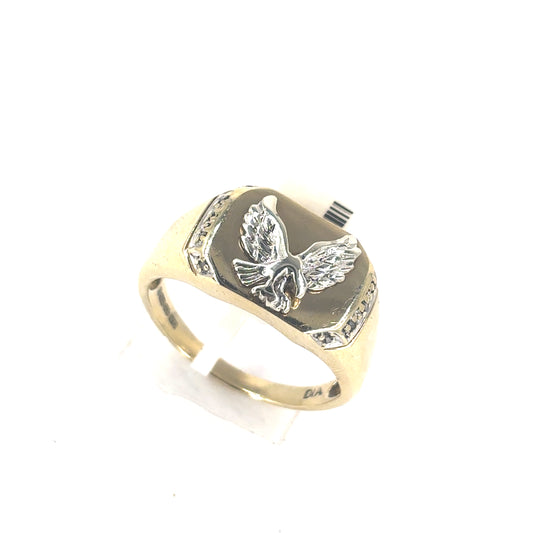 Men’s 9ct Yellow Gold Eagle Ring - 4.8g Size V