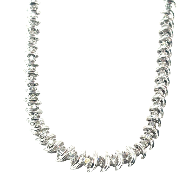 Women’s 18ct White Gold Diamond Tennis Necklace