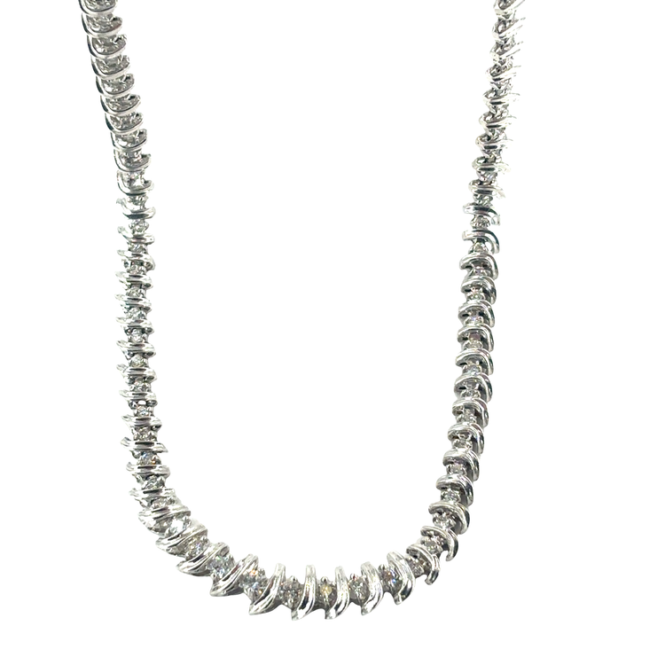 Women’s 18ct White Gold Diamond Tennis Necklace