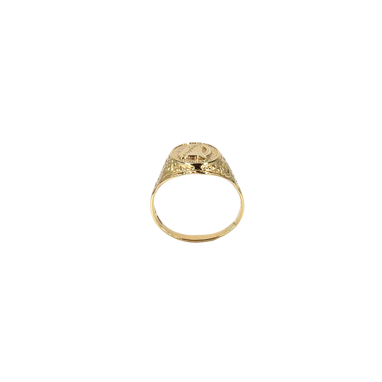 Engraved Initial 9CT Yellow Gold Signet Ring