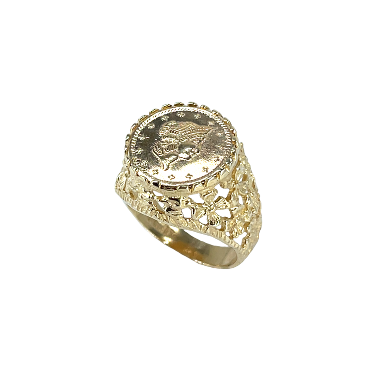 9ct Yellow Gold Coin style Ring