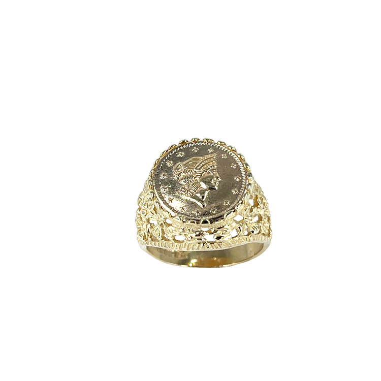 9ct Yellow Gold Coin style Ring