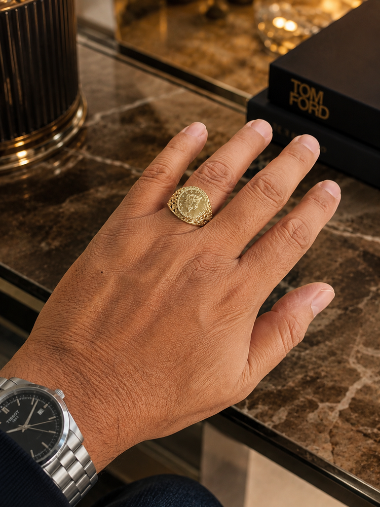 9ct Yellow Gold Coin style Ring