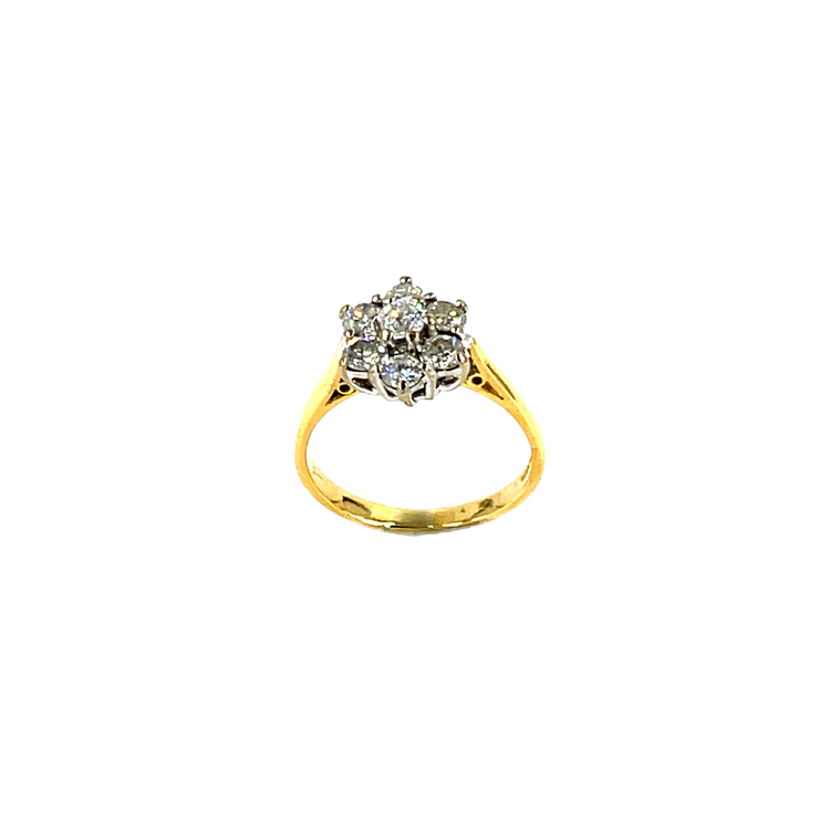 Diamond Floral Cluster Ring in 18ct Yellow Gold