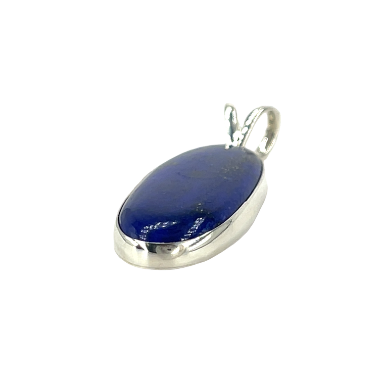 Oval Lapis Lazuli Cabochon Pendant in Silver