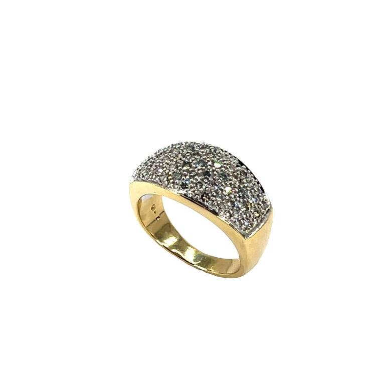 Diamond Pavé Dome Band Ring in 18CT Yellow Gold