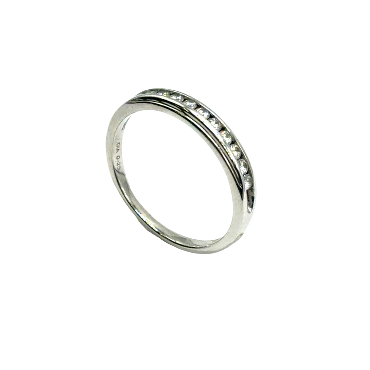 9CT White Gold Diamond Band Ring 2.5g
