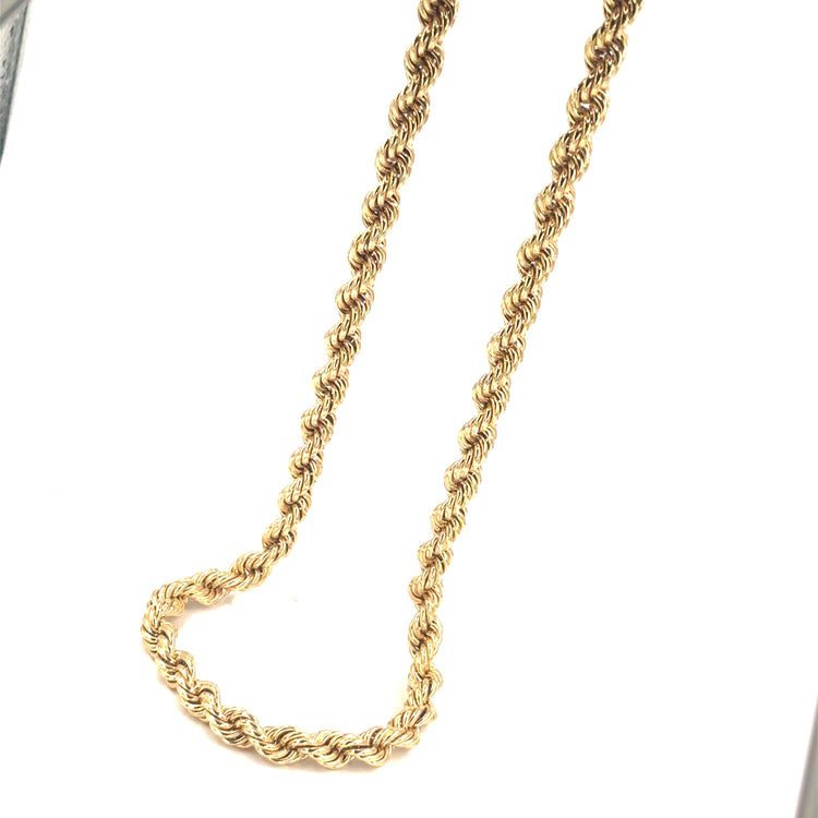 Men’s 9ct Yellow Gold XL Rope Chain - 75.6g