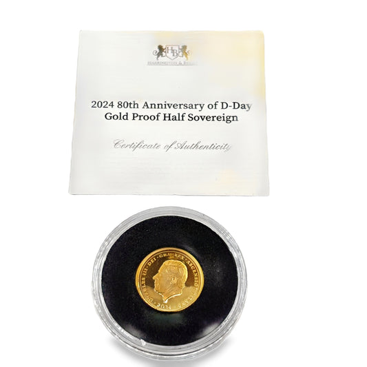 22ct VE Day 80th Anniversary Gold Proof Half Sovereign - 4g - Hyman’s Jewellers