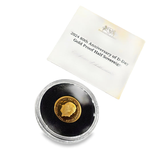 22ct VE Day 80th Anniversary Gold Proof Half Sovereign - 4g - Hyman’s Jewellers