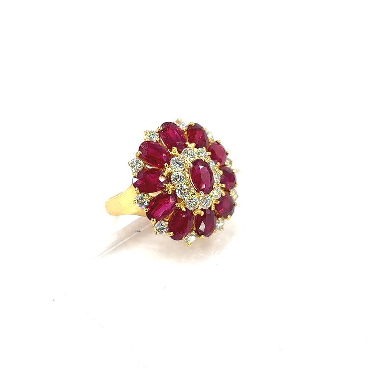 Women’s 18ct Yellow Gold Diamond & MayanMarian Ruby Cocktail Ring