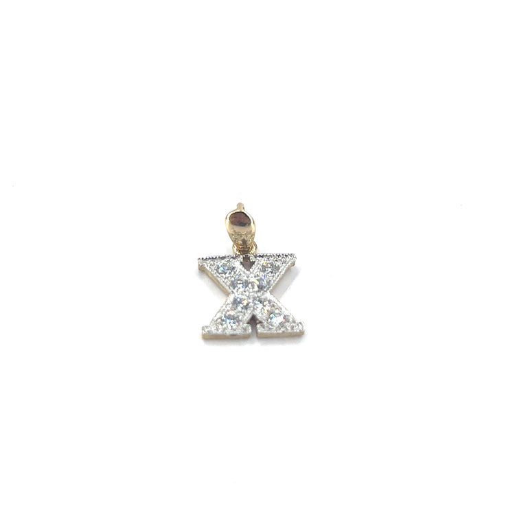 Women’s 9ct Yellow Gold Cz Set Initial Pendant - 1.2g