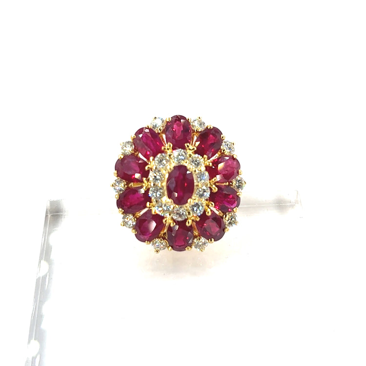 Women’s 18ct Yellow Gold Diamond & MayanMarian Ruby Cocktail Ring
