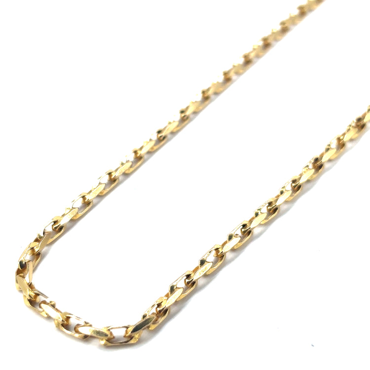 Women’s 9ct Yellow Gold Diamond Cut Belcher Chain - 24.5g 22”
