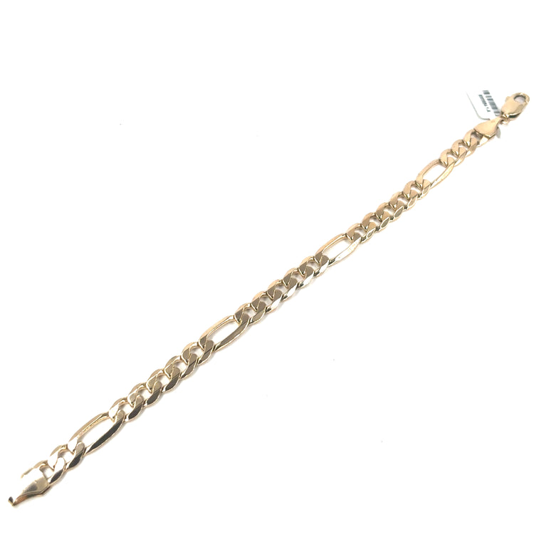 Men’s 9ct Tellow Gold Figaro Bracelet- 7.5” 18.5g