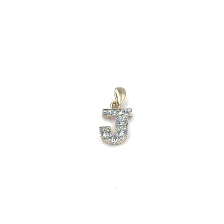 Women’s 9ct Yellow Gold Cz Set Initial Pendant - 1.2g