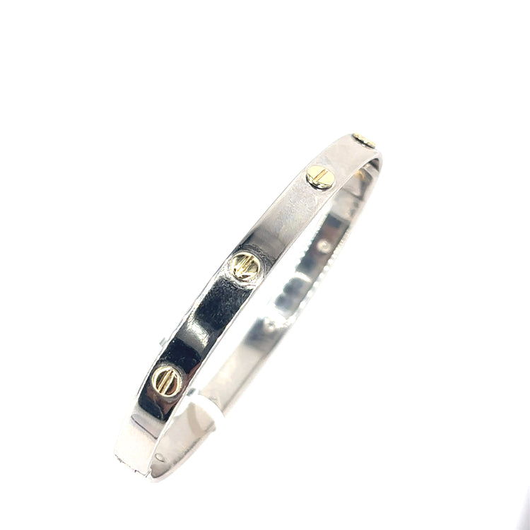 Women’s 9ct White Gold Screw Bangle -23.8g
