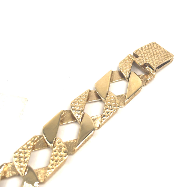 Women’s 9ct Yellow Gold Square Curb Bracelet - 23g