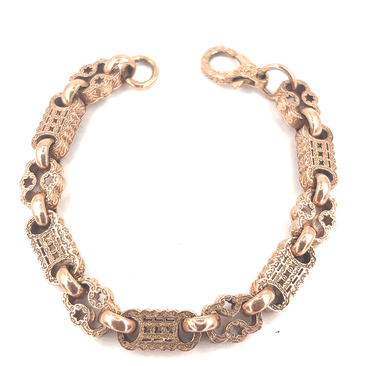 9ct Rose Gold Star Bar Bracelet - 25g