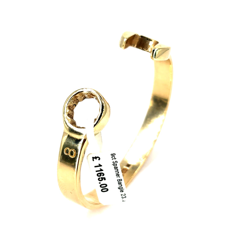 Children’s 9ct Yellow Gold Spanner Bangle - 23g
