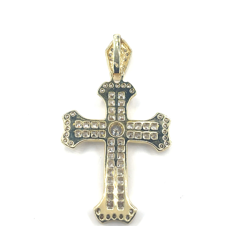 Men’s 9ct Yellow Gold Cz Cross- 20.4g