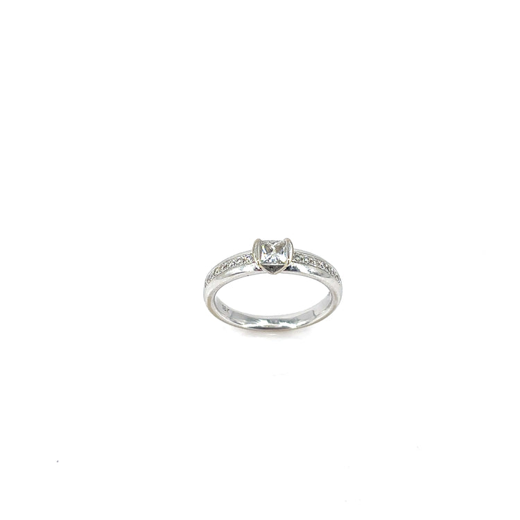 Women’s 18ct White Gold Princess Cut Diamond Engagement Ring - 0.50ct