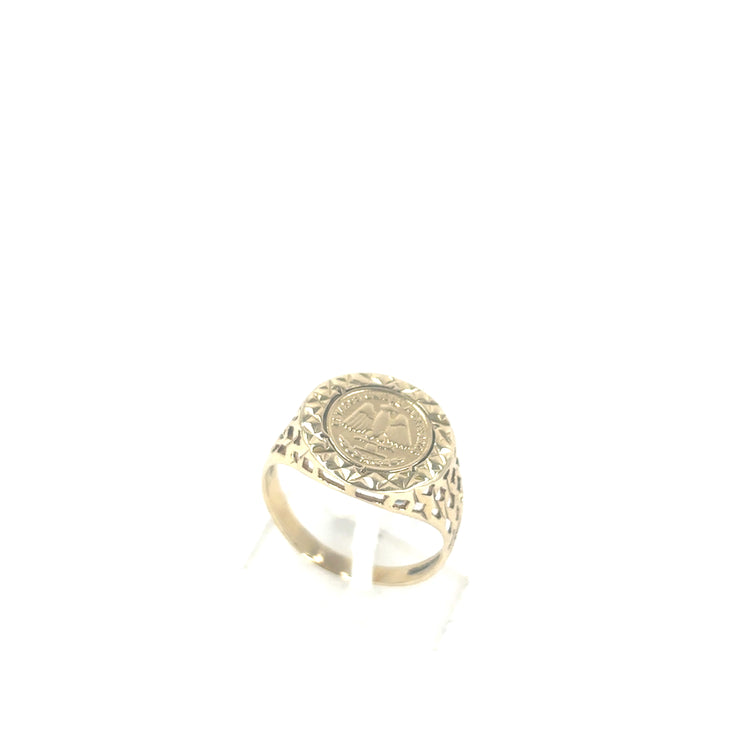 Children’s 9ct Yellow Gold Coin Ring - 2.3G