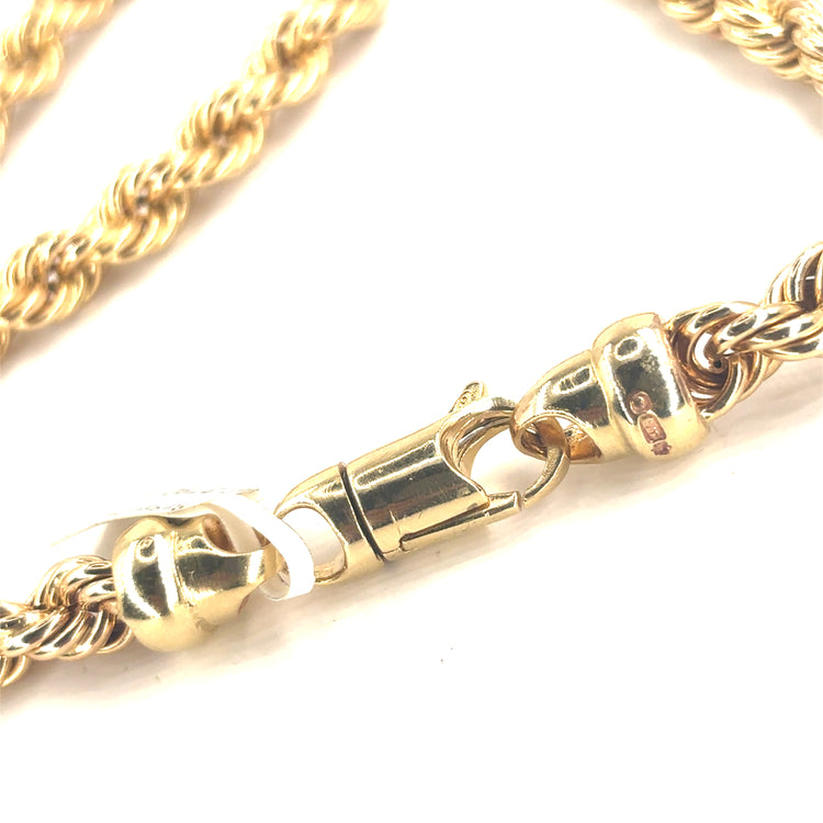 Men’s 9ct Yellow Gold XL Rope Chain - 75.6g