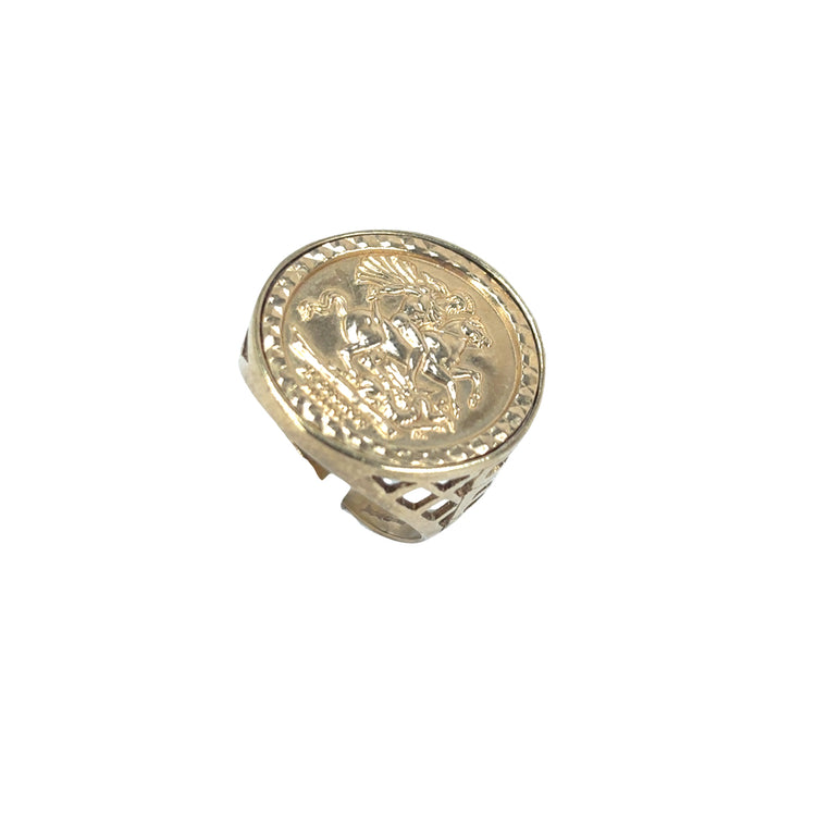 Men’s 9ct Yellow Gold St George Ring - 3.6g