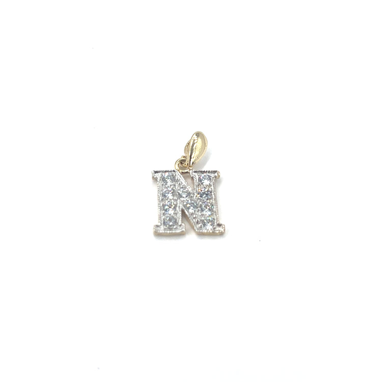 Women’s 9ct Yellow Gold Cz Set Initial Pendant - 1.2g