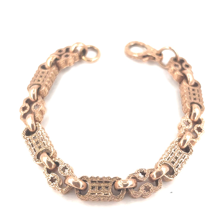9ct Rose Gold Star Bar Bracelet - 25g